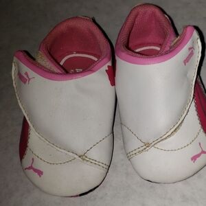Puma Kids White and Pink Shoes